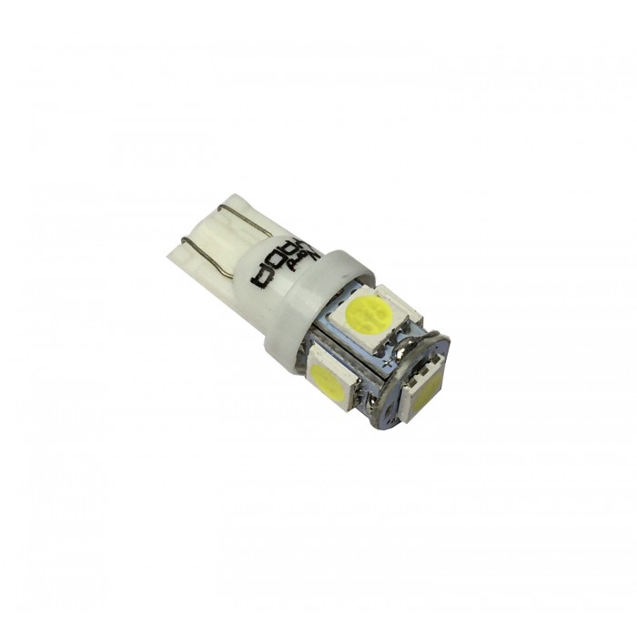 Лампа LED - диодная 12V T10-5 SMD (size 5050) W5W белый 0.48W 30lm TM NORD YADA